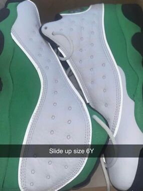 Jordan Kids Sneakers Gray and Green Retro Style